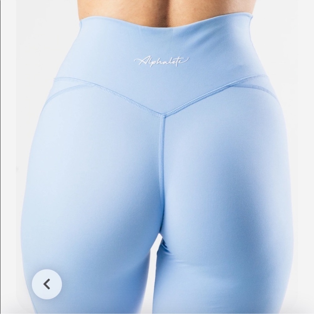 Alphalete Surface Power Leggings Neverland Blue Small High Waist Crossover Gym